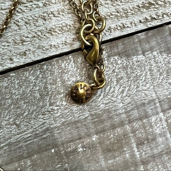 J.Crew Vertical Bar Brass Rhinestone Necklace - Picture 3 of 7